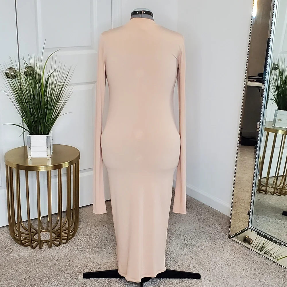 H&M Women's Midi Dress, Tan (Size 14) - Picture 3 of 6